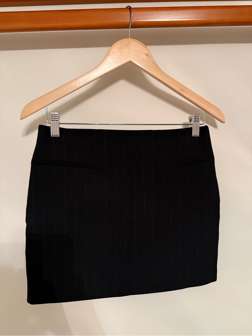 Zara Black Pinstripe Mini Skirt